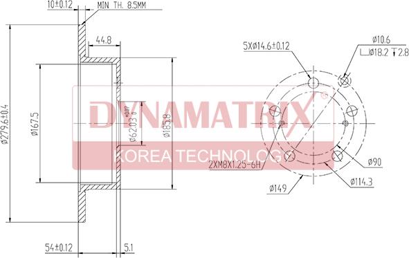 Dynamatrix DBD1704 - Тормозной диск autosila-amz.com