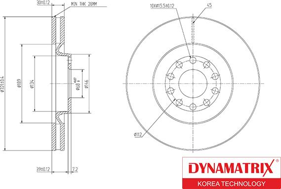 Dynamatrix DBD1705 - Тормозной диск autosila-amz.com