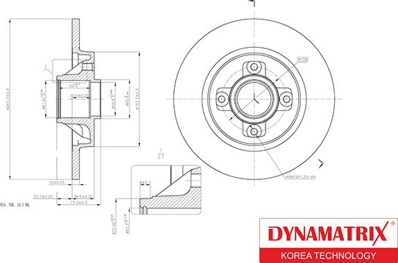 Dynamatrix DBD1735 - Тормозной диск autosila-amz.com