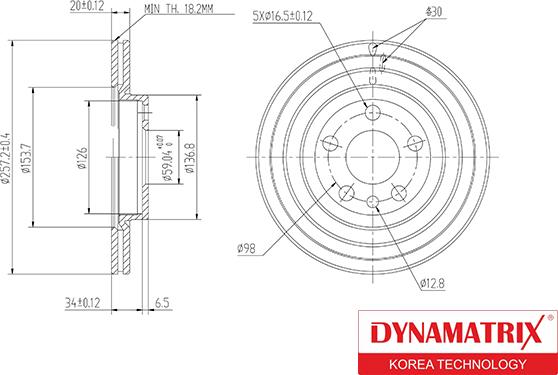 Dynamatrix DBD842 - Тормозной диск autosila-amz.com