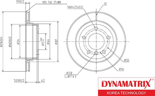 Dynamatrix DBD831 - Тормозной диск autosila-amz.com