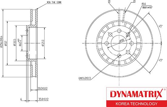 Dynamatrix DBD328 - Тормозной диск autosila-amz.com