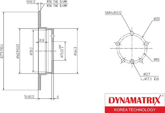 Dynamatrix DBD249 - Тормозной диск autosila-amz.com