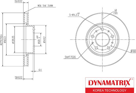 Dynamatrix DBD255 - Тормозной диск autosila-amz.com