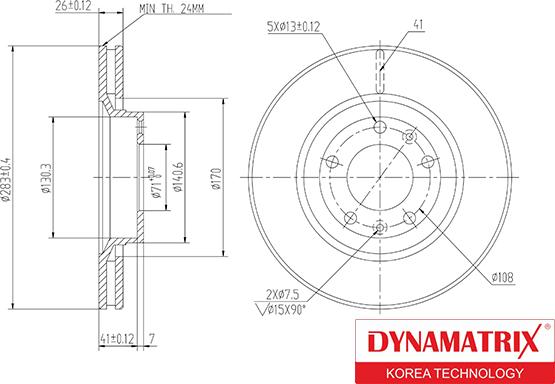 Dynamatrix DBD264 - Тормозной диск autosila-amz.com