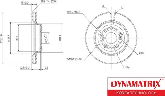 Dynamatrix DBD799 - Тормозной диск autosila-amz.com