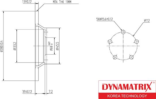 Dynamatrix DBD759 - Тормозной диск autosila-amz.com