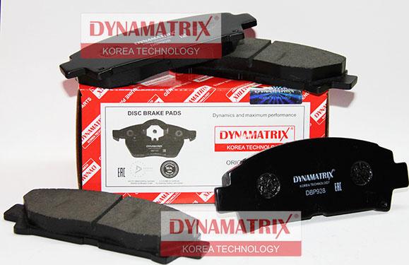 Dynamatrix DBP928 - Тормозные колодки, дисковые, комплект autosila-amz.com
