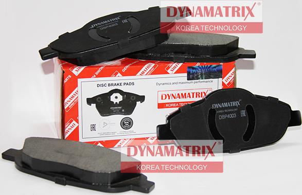 Dynamatrix DBP4003 - Тормозные колодки, дисковые, комплект autosila-amz.com