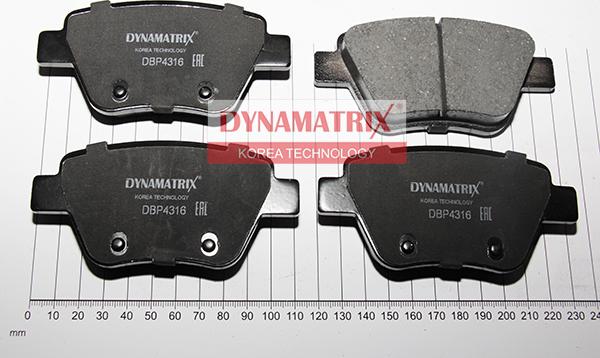 Dynamatrix DBP4316 - Тормозные колодки, дисковые, комплект autosila-amz.com