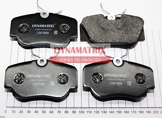 Dynamatrix DBP669 - Тормозные колодки, дисковые, комплект autosila-amz.com