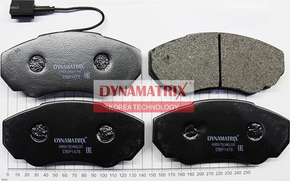 Dynamatrix DBP1478 - Тормозные колодки, дисковые, комплект autosila-amz.com