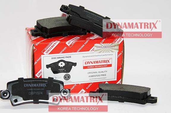 Dynamatrix DBP1574 - Тормозные колодки, дисковые, комплект autosila-amz.com