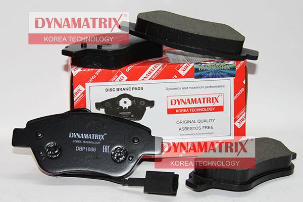 Dynamatrix DBP1666 - Тормозные колодки, дисковые, комплект autosila-amz.com