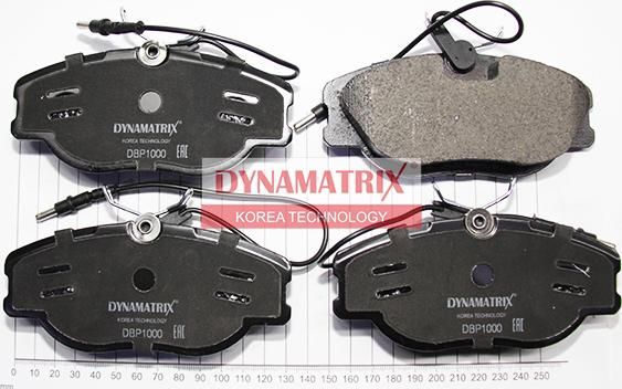 Dynamatrix DBP1000 - Тормозные колодки, дисковые, комплект autosila-amz.com