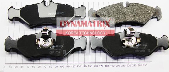 Dynamatrix DBP1039 - Тормозные колодки, дисковые, комплект autosila-amz.com