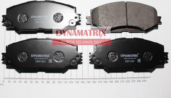 Dynamatrix DBP1891 - Тормозные колодки, дисковые, комплект autosila-amz.com