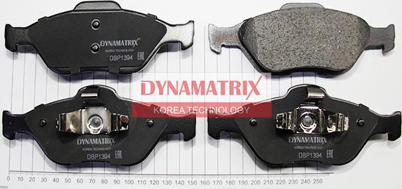 Dynamatrix DBP1394 - Тормозные колодки, дисковые, комплект autosila-amz.com