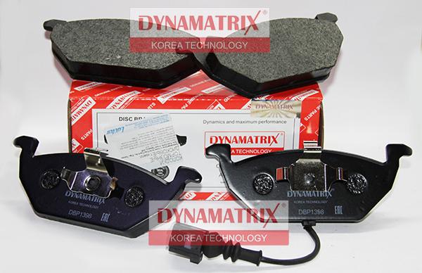 Dynamatrix DBP1398 - Тормозные колодки, дисковые, комплект autosila-amz.com