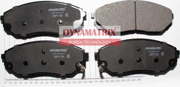 Dynamatrix DBP1735 - Тормозные колодки, дисковые, комплект autosila-amz.com