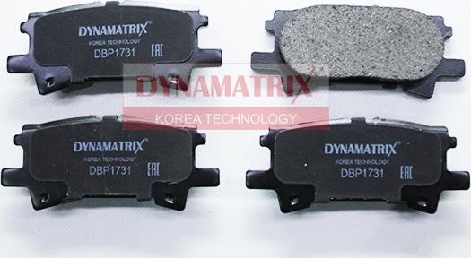 Dynamatrix DBP1731 - Тормозные колодки, дисковые, комплект autosila-amz.com