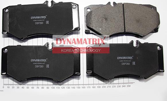 Dynamatrix DBP293 - Тормозные колодки, дисковые, комплект autosila-amz.com