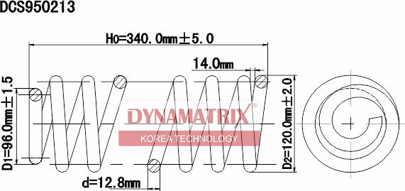 Dynamatrix DCS950213 - Пружина ходовой части autosila-amz.com