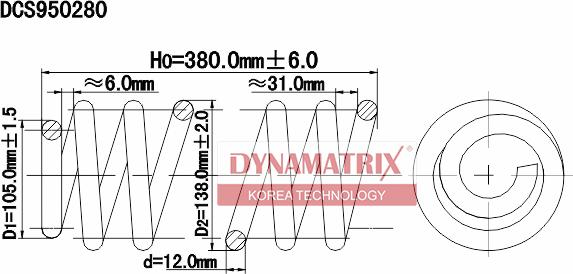 Dynamatrix DCS950280 - Пружина ходовой части autosila-amz.com