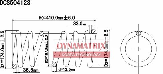 Dynamatrix DCS504123 - Пружина ходовой части autosila-amz.com