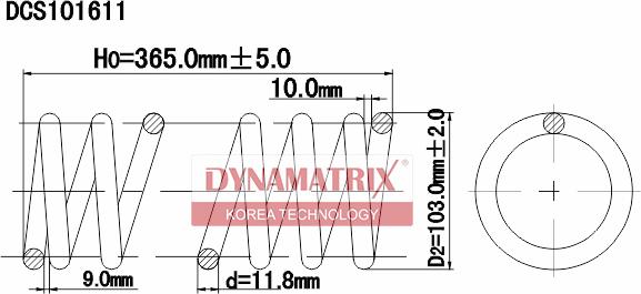 Dynamatrix DCS101611 - Пружина ходовой части autosila-amz.com