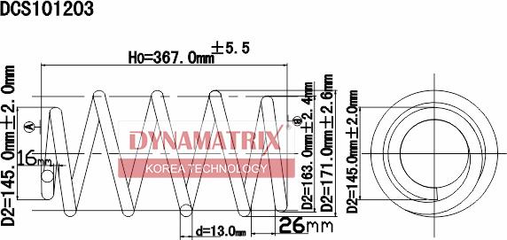 Dynamatrix DCS101203 - Пружина ходовой части autosila-amz.com