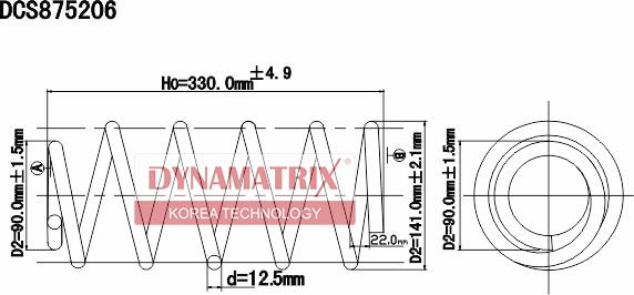 Dynamatrix DCS875206 - Пружина ходовой части autosila-amz.com