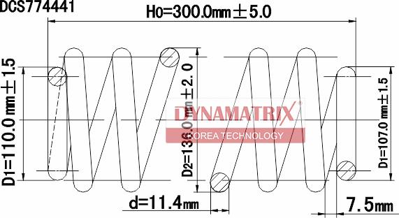 Dynamatrix DCS774441 - Пружина ходовой части autosila-amz.com