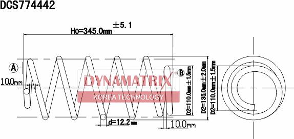 Dynamatrix DCS774442 - Пружина ходовой части autosila-amz.com