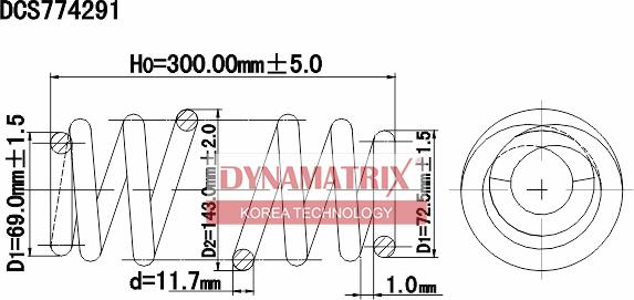 Dynamatrix DCS774291 - Пружина ходовой части autosila-amz.com