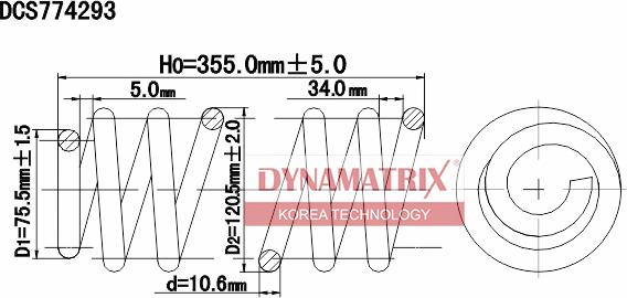 Dynamatrix DCS774293 - Пружина ходовой части autosila-amz.com