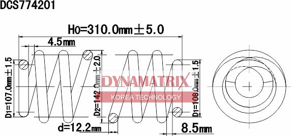 Dynamatrix DCS774201 - Пружина ходовой части autosila-amz.com