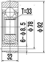 Dynamatrix DCV653001 - Шарнирный комплект, ШРУС, приводной вал autosila-amz.com