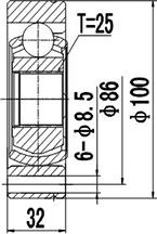 Dynamatrix DCV602006 - Шарнирный комплект, ШРУС, приводной вал autosila-amz.com