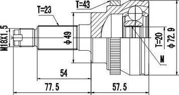 Dynamatrix DCV844001 - Шарнирный комплект, ШРУС, приводной вал autosila-amz.com