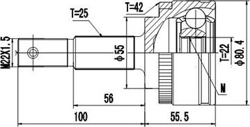 Dynamatrix DCV841048 - Шарнирный комплект, ШРУС, приводной вал autosila-amz.com