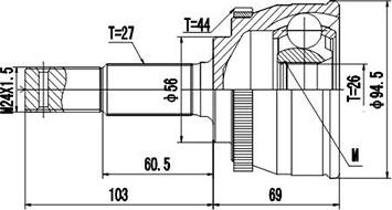 Dynamatrix DCV841038 - Шарнирный комплект, ШРУС, приводной вал autosila-amz.com