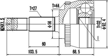 Dynamatrix DCV841028 - Шарнирный комплект, ШРУС, приводной вал autosila-amz.com