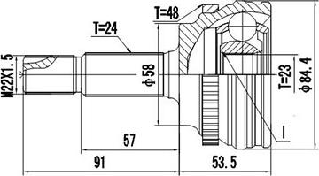 Dynamatrix DCV859137 - Шарнирный комплект, ШРУС, приводной вал autosila-amz.com