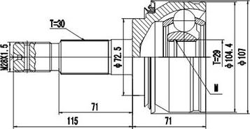 Dynamatrix DCV859242 - Шарнирный комплект, ШРУС, приводной вал autosila-amz.com