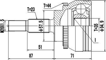 Dynamatrix DCV850114 - Шарнирный комплект, ШРУС, приводной вал autosila-amz.com