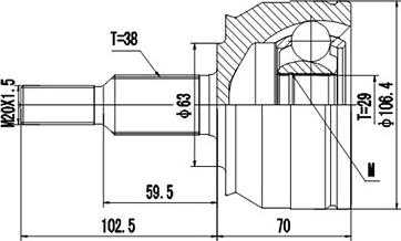 Dynamatrix DCV861011 - Шарнирный комплект, ШРУС, приводной вал autosila-amz.com