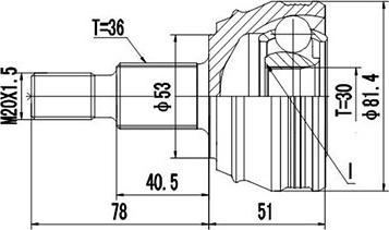 Dynamatrix DCV803033 - Шарнирный комплект, ШРУС, приводной вал autosila-amz.com