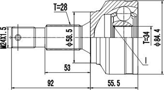 Dynamatrix DCV810052 - Шарнирный комплект, ШРУС, приводной вал autosila-amz.com