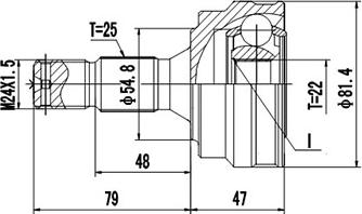 Dynamatrix DCV810001 - Шарнирный комплект, ШРУС, приводной вал autosila-amz.com